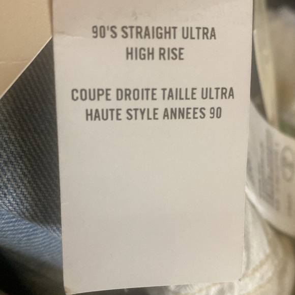 NWOT Abercrombie & Fitch 90s Straight Ultra High Rise jeans size 32/14 Long - Picture 8 of 10